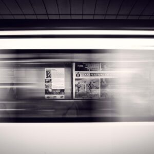 Black and White Train Moving